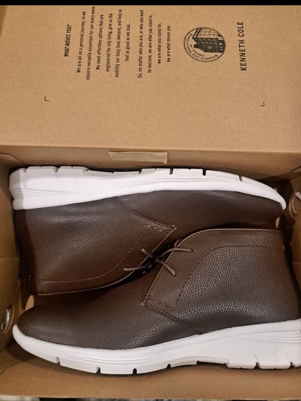 NIB Kenneth Cole Men's Leather Chukka Boots Brown - Size 9
